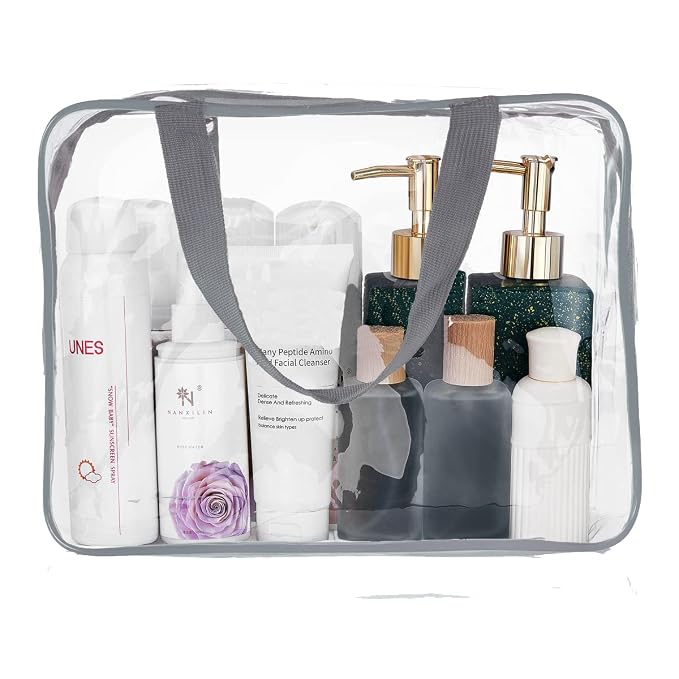 5Pcs Crystal Clear PVC Travel Toiletry Bag Kit - Image 7