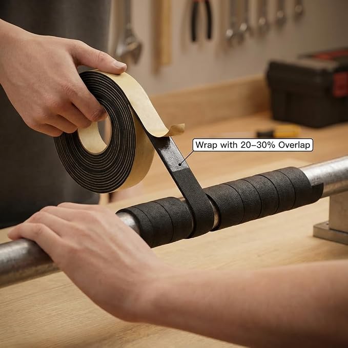 QWORK Pipe Wrap Insulation, Waterproof Foam Insulation Tape Adhesive - Image 3