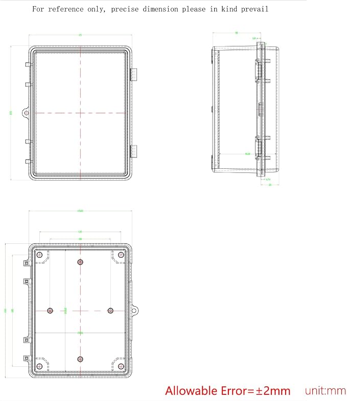 Junction Box, Hinged Black Clear Cover IP67 Waterproof ABS Project Box - Image 6