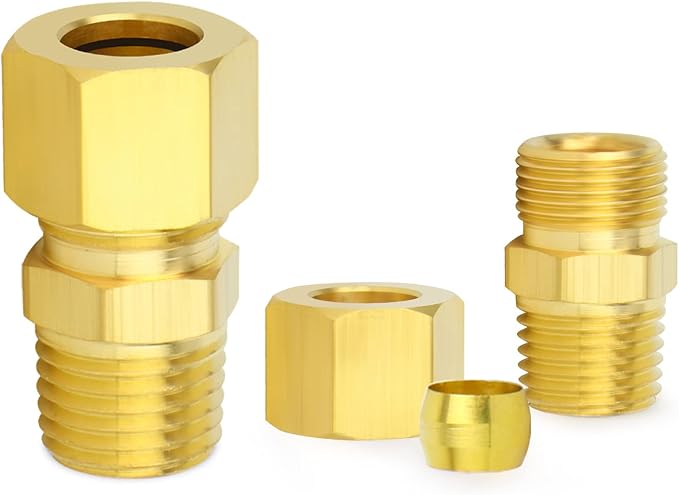 ChillWaves Brass Compression Tube Fitting, 1/2" OD x 3/8" NPT Male Compression - Image 3