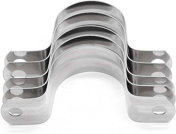 16Pcs 1-3/8 Inch Stainless Steel Conduit Clamps | Two Hole Strap, U Bracket - Image 5