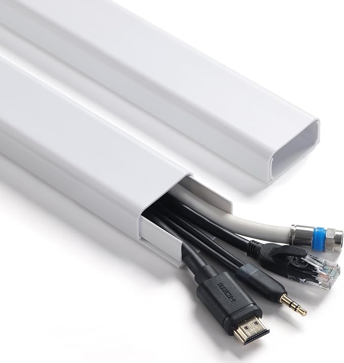 ZhiYo 32" Cord Covers for 4-7 Wires on Wall, 1.54" W x 0.75" H | Paintable TV by ZhiYo