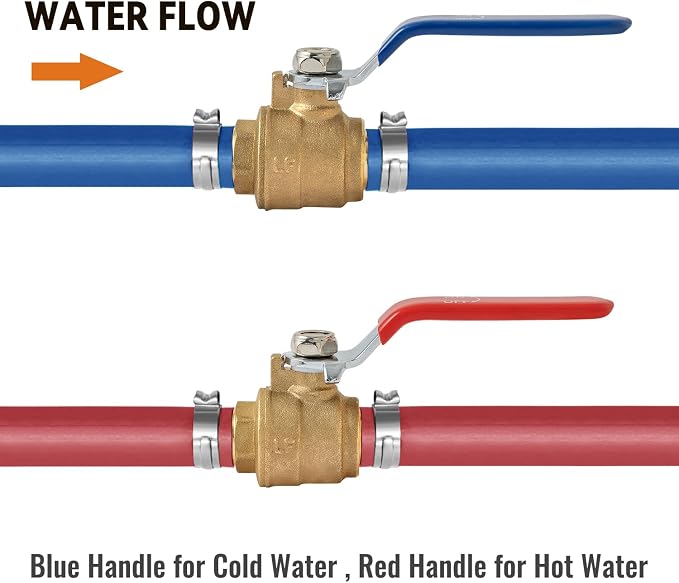 10-Pack PEX Ball Valve 3/4 Inch, Shut Off Valve Full Port 1/4 Turn | Brass - Image 4