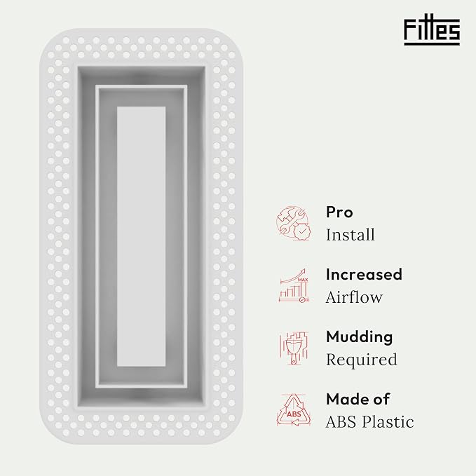 Fittes Flush Wall Vent, Minimalist ABS Plastic HVAC Air Return Register Cover - Image 2