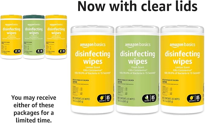 Amazon Basics Wipes, Lemon & Fresh Scent, Cleans & Deodorizes - Image 7