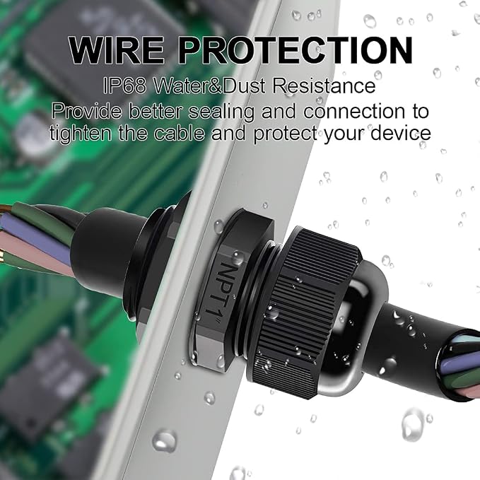 20 Pack NPT 1" Cable Glands Waterproof Adjustable 18-25mm Cable Connectors - Image 7