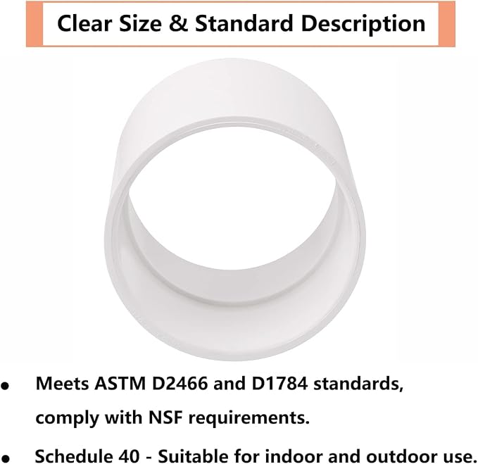 4" PVC Pipe Coupling Adapter Pipe Fittings Contractor Pack Schedule 40 Heavy - Image 4