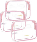BAGSMART Clear Toiletry Bag, 3 Pack TSA Approved Travel Toiletry bag Carry on by BAGSMART