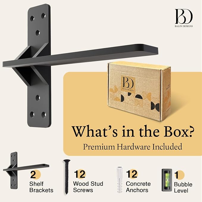 12 inch Floating Countertop Support Brackets by Balin Designs, Free hanging - Image 3
