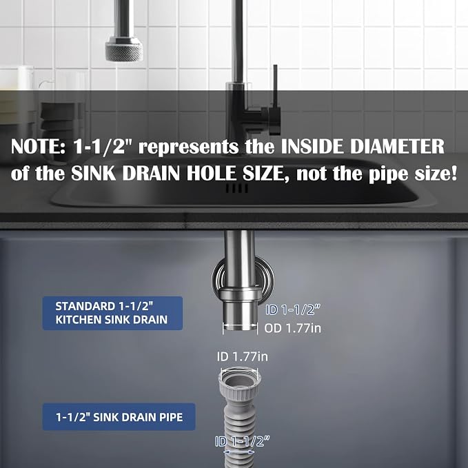 Sink Drain Pipe, Flexible Sink P-Trap Pipe - Image 3