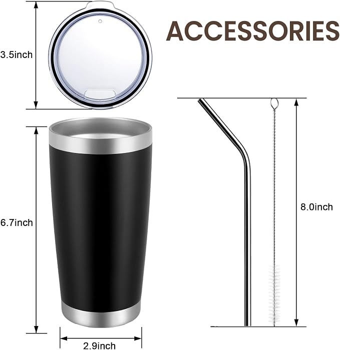 MEWAY 20oz Tumbler Cup Double Wall Vacuum Insulated Travel Mug Bulk, Stainless - Image 9