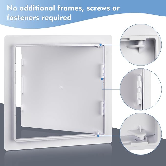 12"x12" Plastic Access Panel, Drywall Access Door White 2 Pack - Image 3