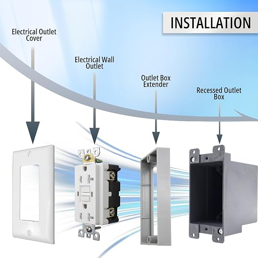 Single Gang Outlet Box Extender 1/2 Inch, 10 Pack, simplifies installation and - Image 6