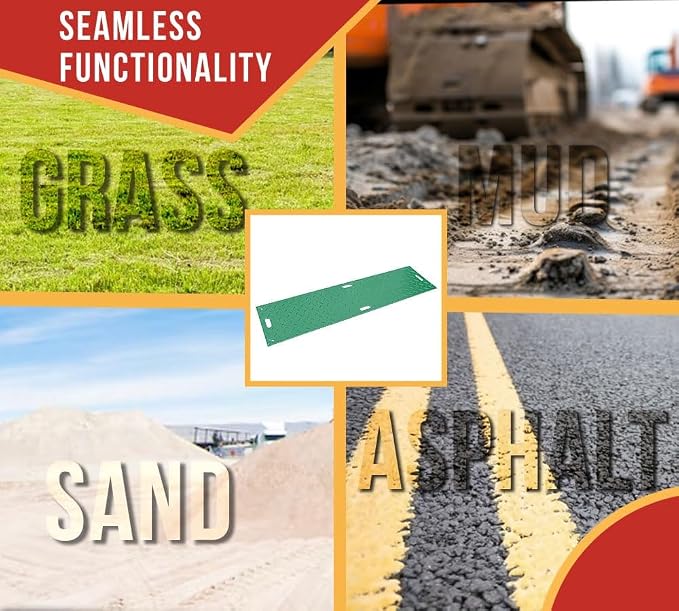 12 Pk 2' x 8' - 1/2" Thick Heavy Duty Green Ground Protection Mats - Easily - Image 5
