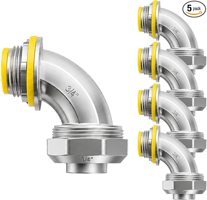 3/4" Liquid Tight Connector 90 Degree, corrosion resistant, 90° elbow, by AIRTAK