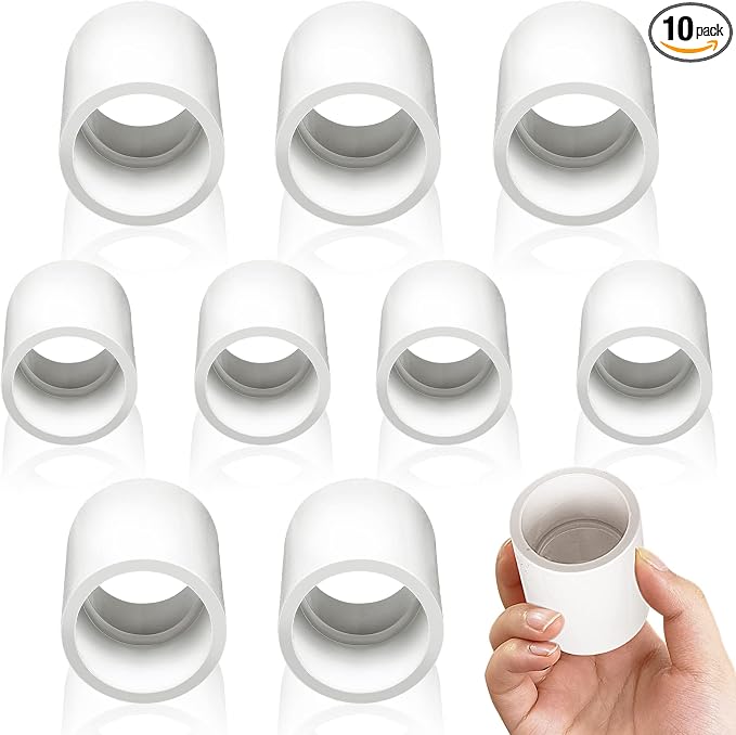 10Pcs White 1/2 inch PVC Coupling, Socket x Socket, Furniture Build Grade Sch40 by Boltigen