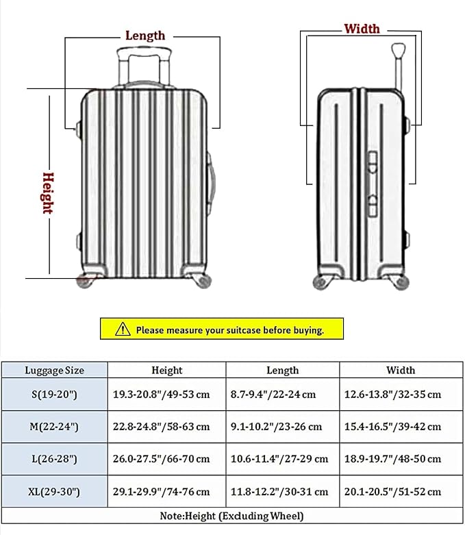 7-Mi Travel Suitcase Protective Cover 26"-28" Suitcase Protective Cover & High - Image 6