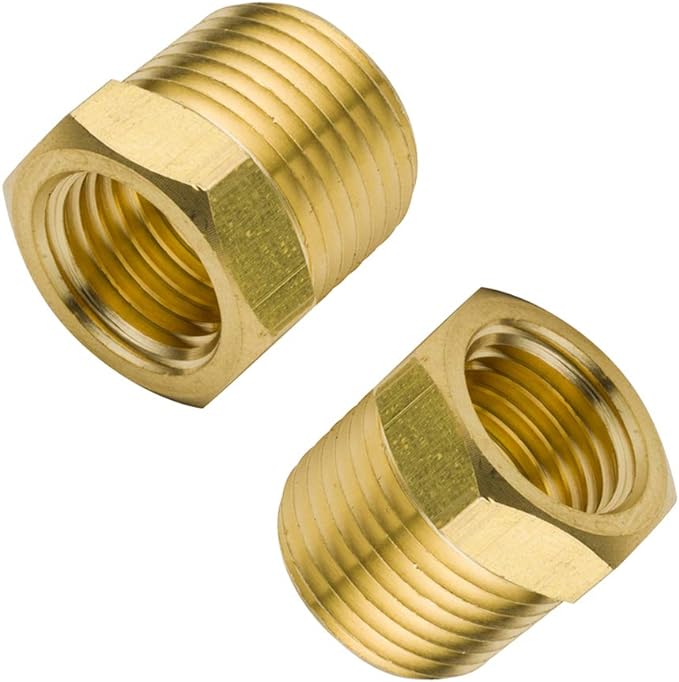 Brass Bushing 1/2" NPT Male x 1/8" NPT Female Reducer Adapter Forged Pipe by Legines