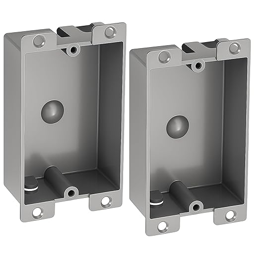 2 Pack Shallow Outlet Box 8 Cubic Single Gang Old Work Junction Box – Grey by Jicoyin