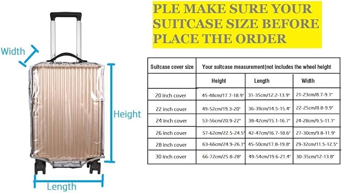 Clear PVC Suitcase Cover Protectors, Thicken Wheeled Luggage Cover Waterproof - Image 3