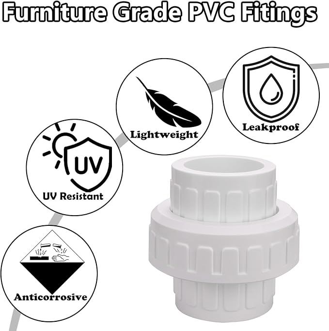 2" PVC Union Coupling Pipe Fitting PVC Adapter Schedule 40, EPDM O-Ring - Image 6