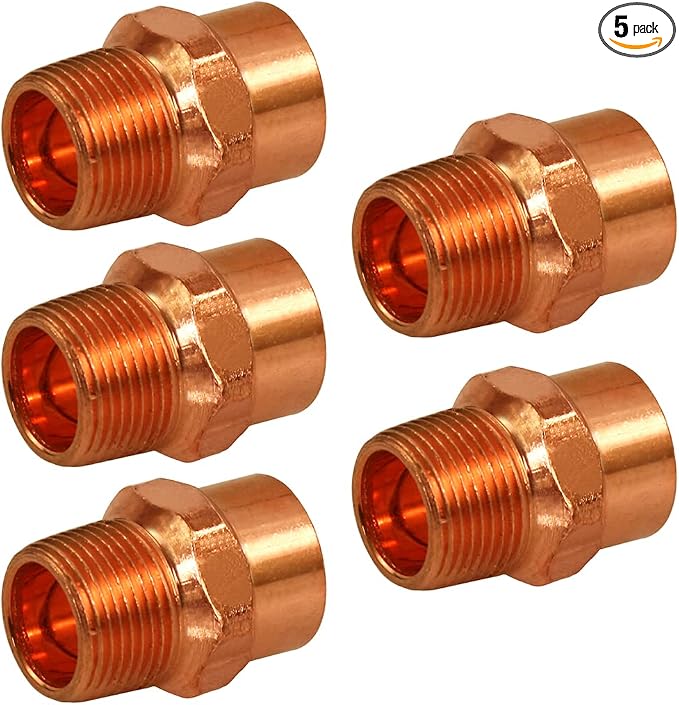 SUPPLYGIANT DDNA0100-5 Male Adapter Fitting Sweat x MIP Connections by SupplyGiant