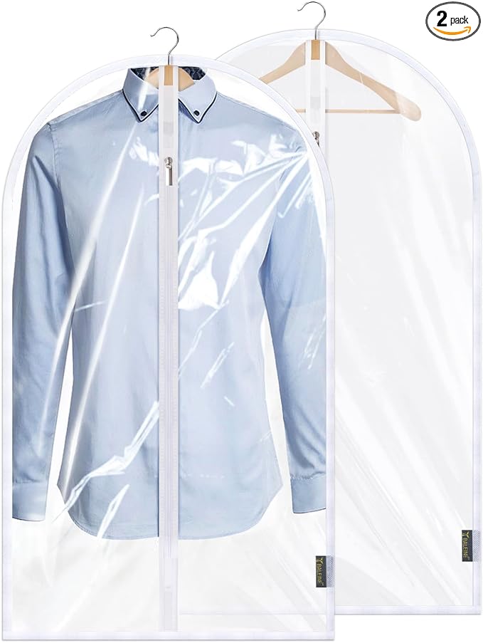 BALEINE 40'' Clear Garment Bags, 2 Packs PEVA Dress Bag by BALEINE
