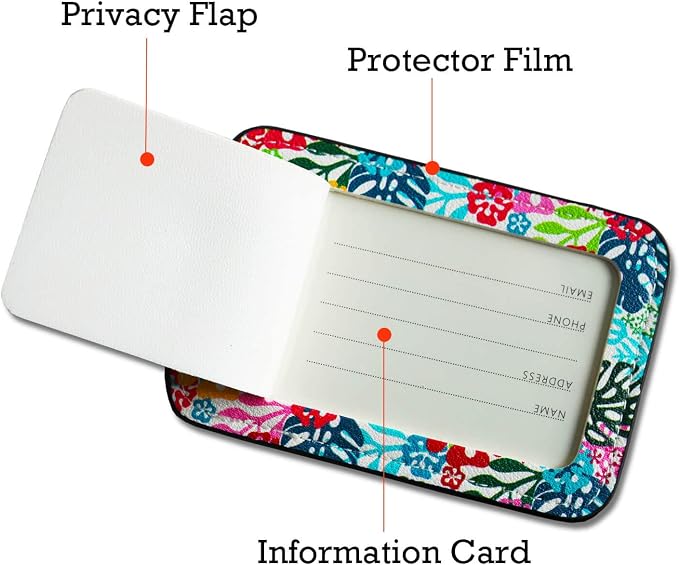 Luggage Tags for Suitcases-Leather Luggage Tag 4 Pack - Image 3