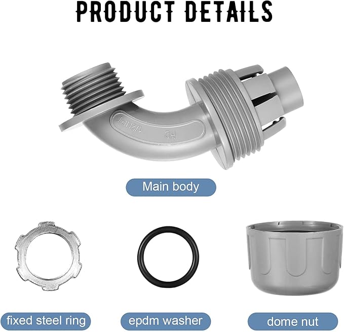BBTO 36 Pieces 1/2 Inch Liquid Tight Connector Flexible Non Metallic Electrical - Image 3