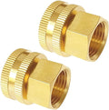 Joywayus 2PCS Brass Swivel Pipe Fitting 3/4" GHT x 1/2" NPT Double Female | by Joywayus