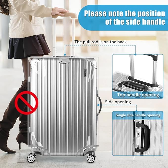 Yotako Clear PVC Suitcase Cover Tough Protector, 20 Inch Luggage Covers - Image 4