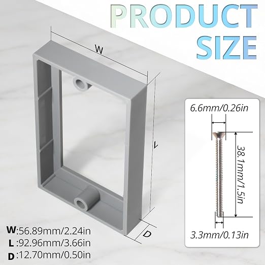 MAKERELE Single Gang Receptacle Box Extender, 1/2 Inch Gray, Durable ABS Plastic - Image 2