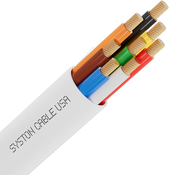 Syston 18/8 Low Voltage Security Sound Alarm Cable 100 ft 18 AWG 8 Conductors by SystonCableTechnology