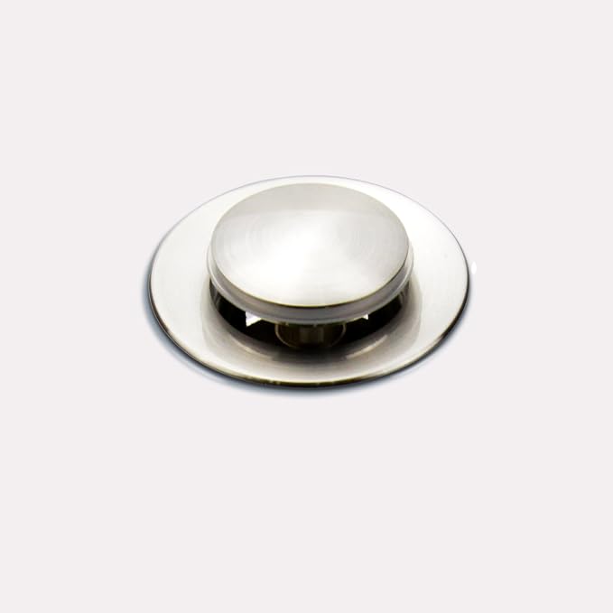 Bathroom Sink Pop Up Drain Without Overflow, Small Cap, Brushed Nickel - Image 7