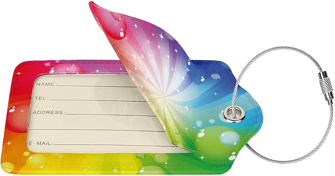 Pretty Colorful Rainbow Luggage Tags - Image 2