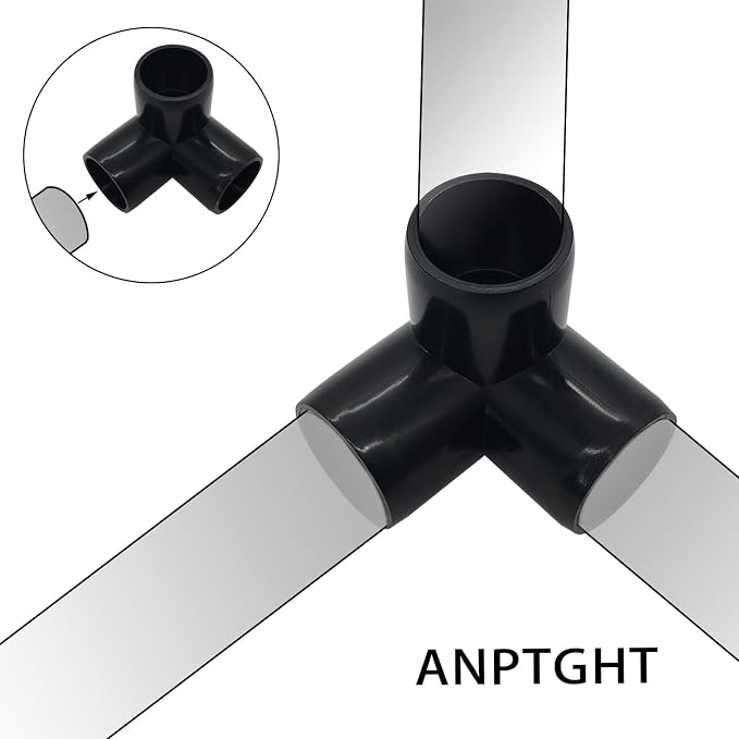 3/4“ Tee PVC Fitting 3 Way Elbow Connector, Furniture Grade 90 Degree Elbow - Image 5