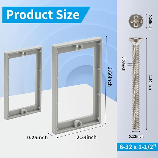 Single Gang Receptacle Outlet Extenders 1/4" | Electric Outlet Extender Box - Image 3