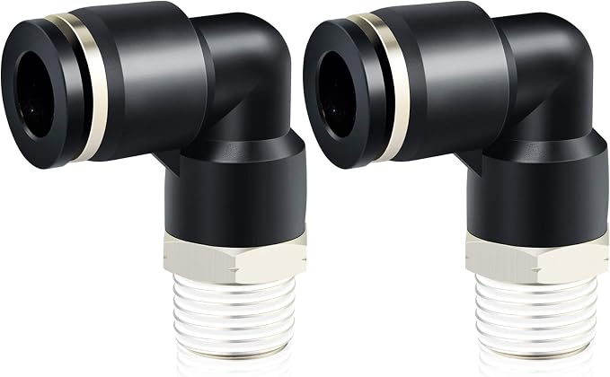TAILONZ 6mm x 1/4" NPT Push to Connect Elbow Fitting 2pcs | Copper&Plastic - Image 7