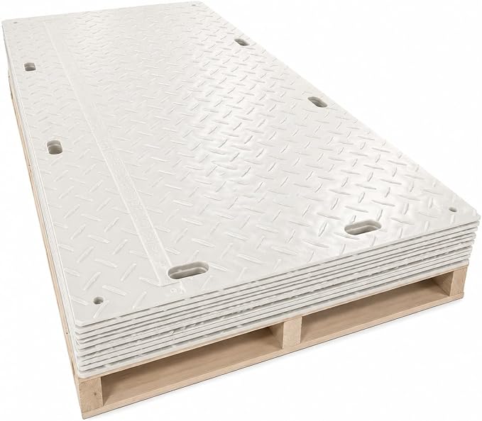 Ground Protection Mat 4’x8’ – ½” HDPE Diamond Tread 5 Pack by IrontreadMats