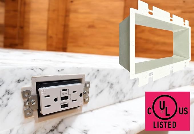 iMBAPrice BE3-3 3-Gang Electrical Box Extender, Extends 1/4″ to1-1/2″ - Image 3