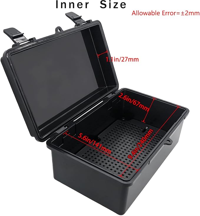 Junction Box, Hinged Black Cover IP67 Waterproof ABS Project Box - Image 3
