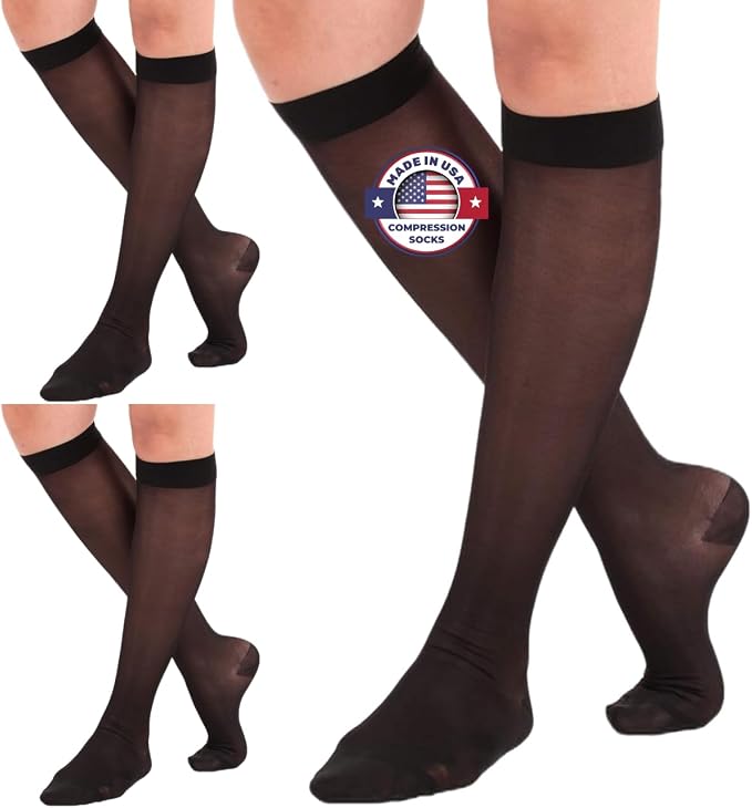 Wide Calves Sheer Compression Socks by AbsoluteSupportCompressionSocks