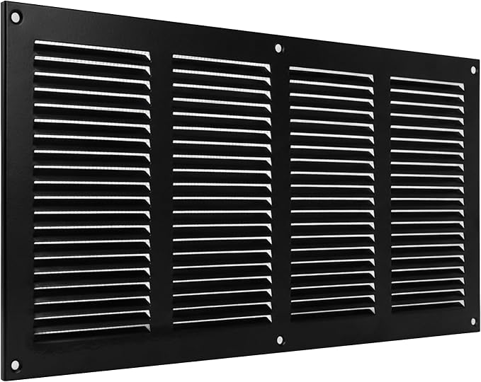 16 x 8 Inch Black Galvanized Steel Return Air Register Vent Cover, AC Vent Cover by ECOPROVENT