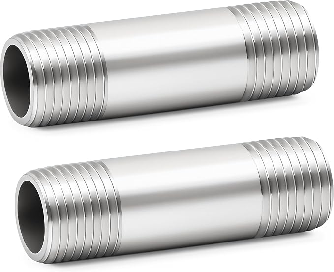 ChillWaves 304 Stainless Steel Pipe Fitting, Nipple Cast Pipe 1/8" NPT Male x by VisittheCHILLWAVES