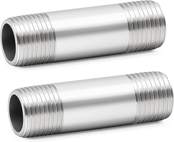 ChillWaves 304 Stainless Steel Pipe Fitting, Nipple Cast Pipe 1" NPT Male x 1" by VisittheCHILLWAVES