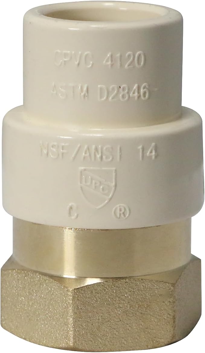 XFITTING CPVC Transition Coupling, 1/2 inch CPVC x 1/2 inch FNPT - Image 3