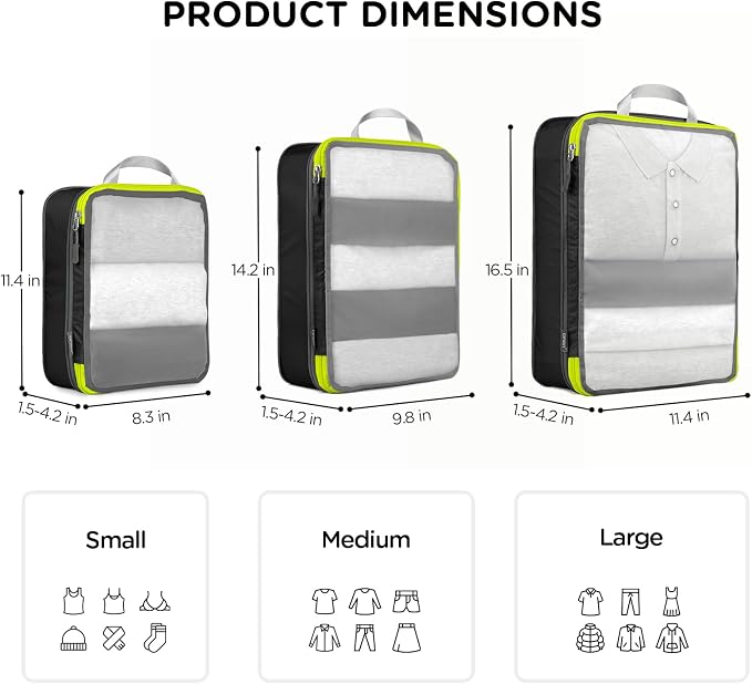 Cipway Mesh Compression Packing Cubes, Ultralight See Through Luggage Organizer - Image 5