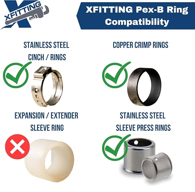 2 Pack XFITTING 3/4 in Pex x 3/4 in CPVC Coupling, Brass Pex B Crimp - Image 6