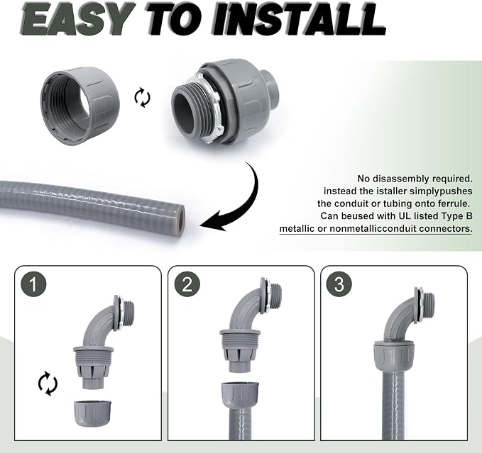 4 Pack 1 Inch Liquid Tight Connectors - Image 6