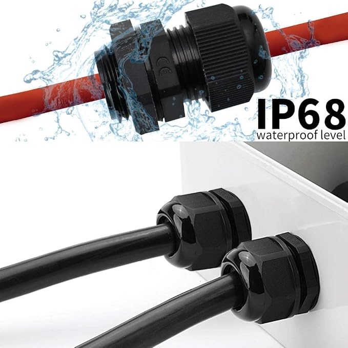 MAKERELE NPT 1/4” Cable Glands IP68 Waterproof Strain Relief Cord Connector | - Image 3
